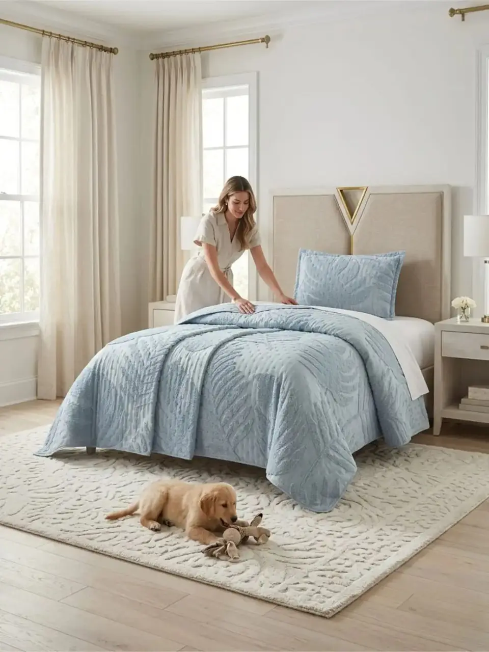 Quilt De Verano Tufting Liviano Diseño Geométrico 1,5 plaza S3 4
