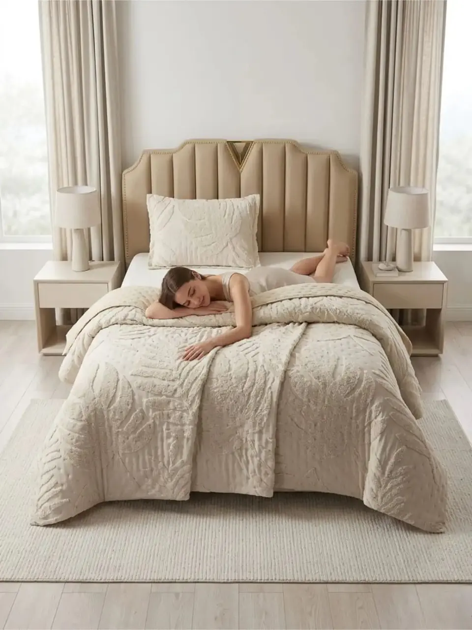 Quilt De Verano Tufting Liviano Diseño Geométrico 1,5 plaza S3 2