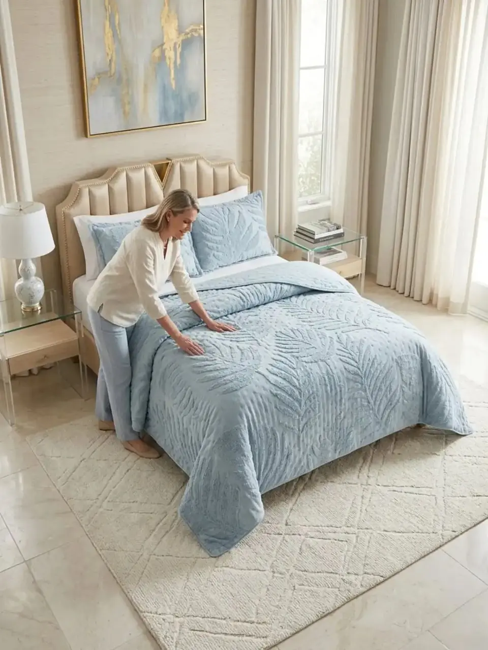 Quilt De Verano Tufting Liviano Diseño Geométrico 2 plazas S3 2