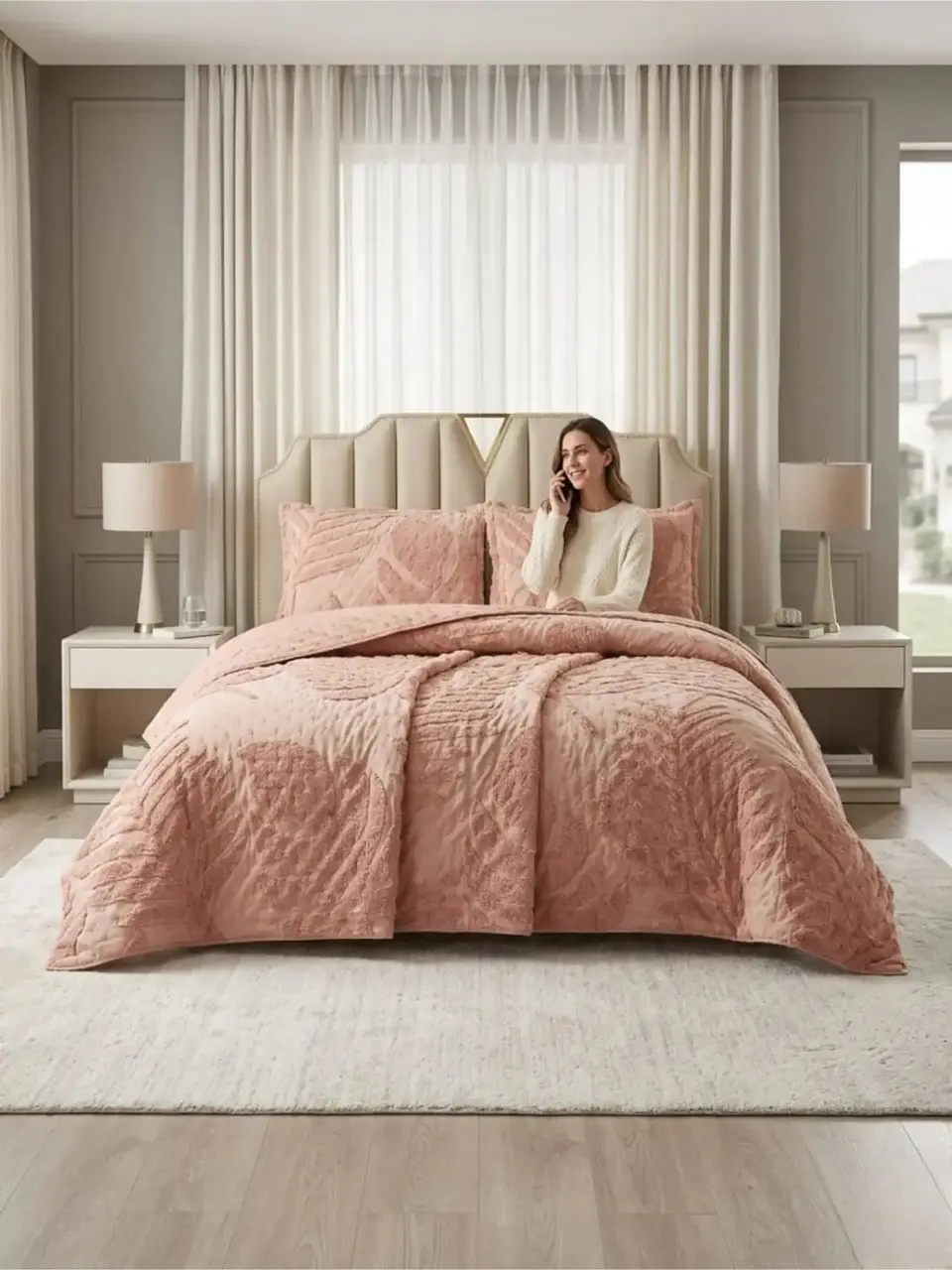 Quilt De Verano Tufting Liviano Diseño Geométrico 2 plazas S3 4