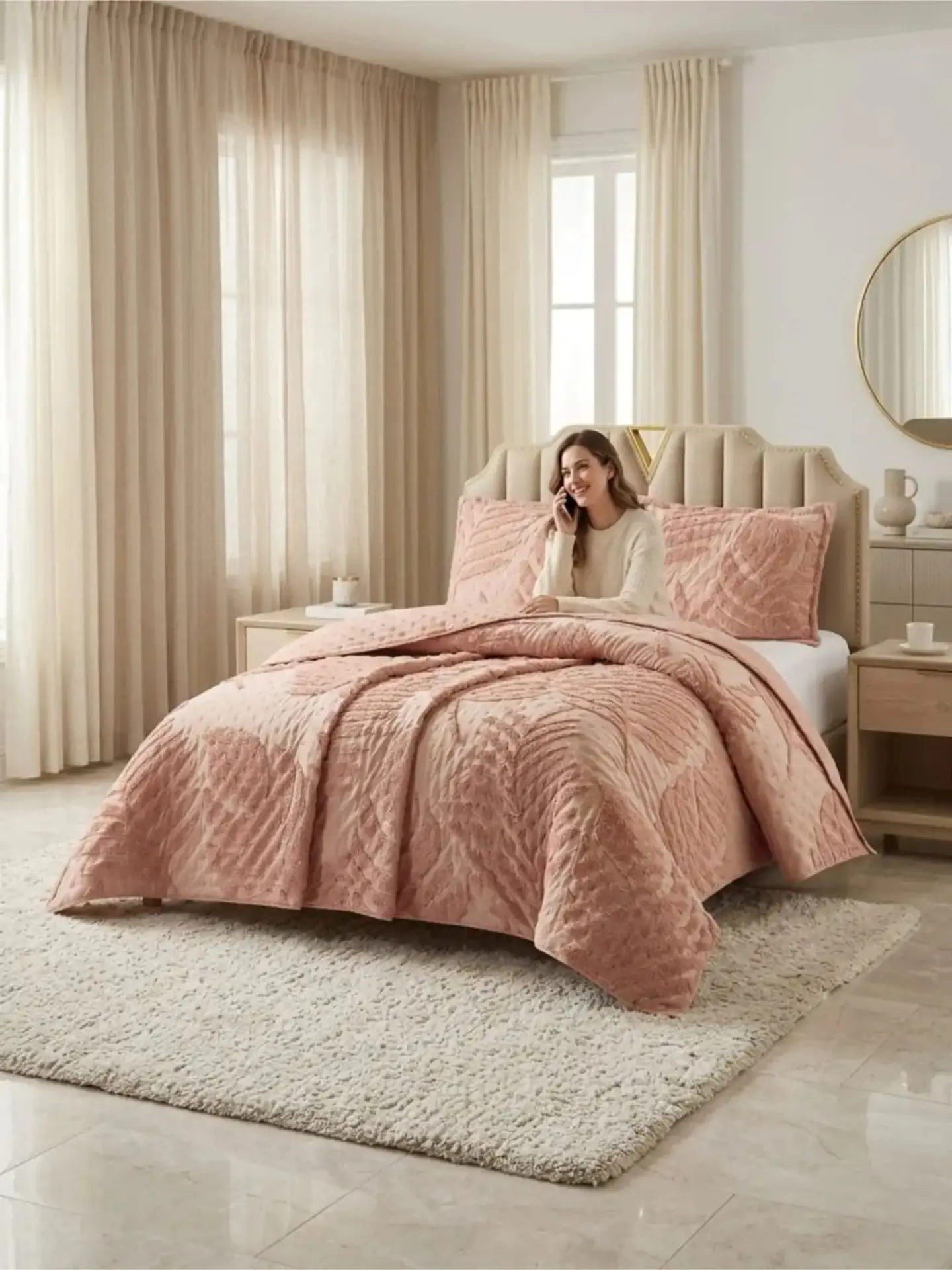 Quilt De Verano Tufting Liviano Diseño Geométrico 2 plazas S3 7