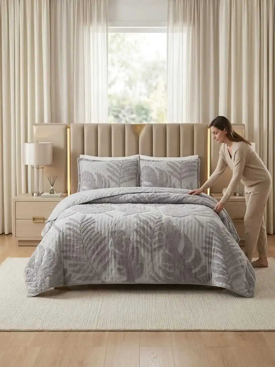 Quilt De Verano Tufting Liviano Diseño Geométrico 2 plazas S3 1