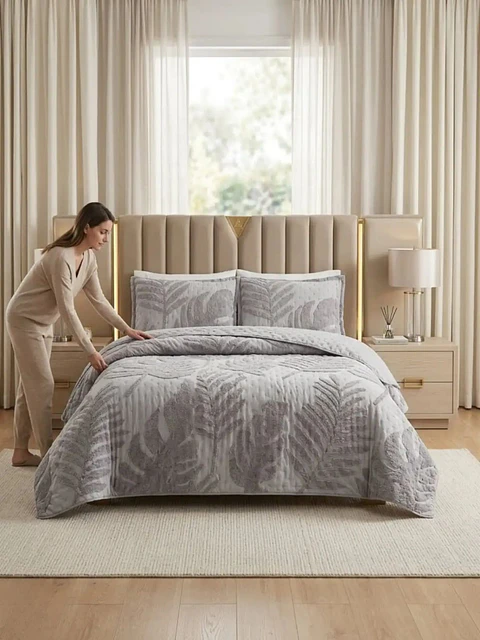 Quilt De Verano Tufting Liviano Diseño Geométrico 2 plazas S3