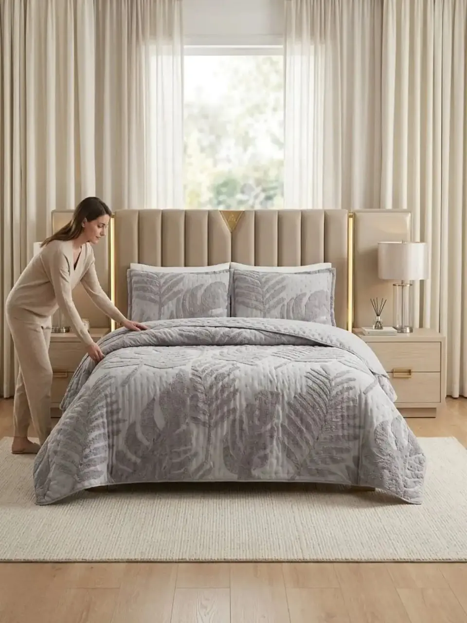 Quilt De Verano Tufting Liviano Diseño Geométrico 2 plazas S3 2
