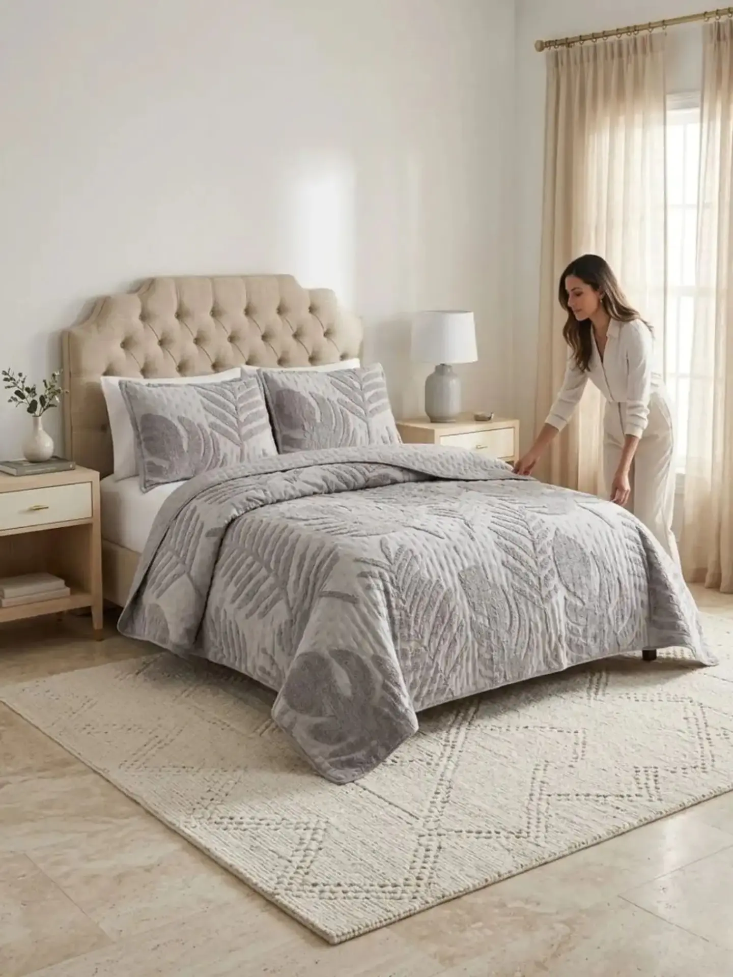 Quilt De Verano Tufting Liviano Diseño Geométrico 2 plazas S3 4