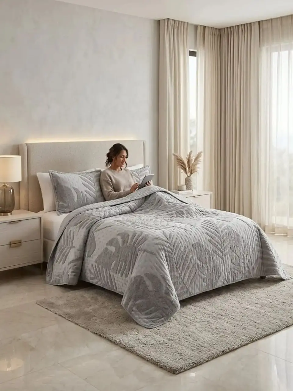 Quilt De Verano Tufting Liviano Diseño Geométrico 2 plazas S3 6