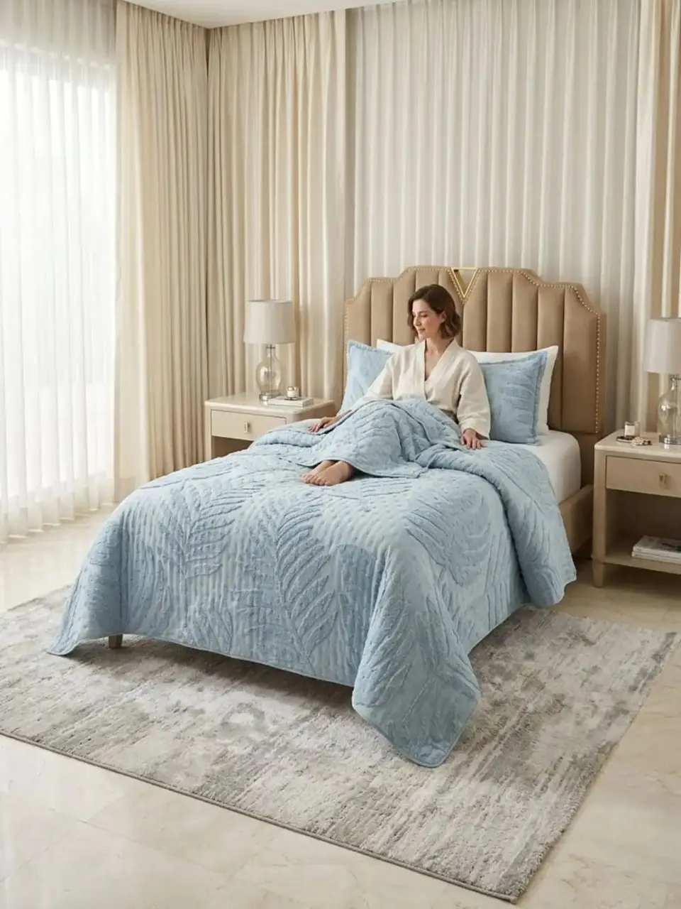Quilt De Verano Tufting Liviano Diseño Geométrico King / Super king S6 6