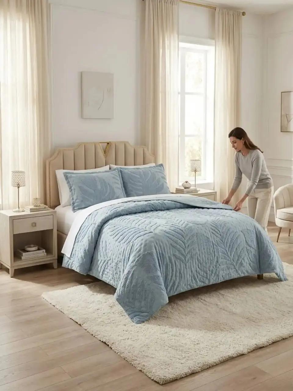 Quilt De Verano Tufting Liviano Diseño Geométrico King / Super king S6 7