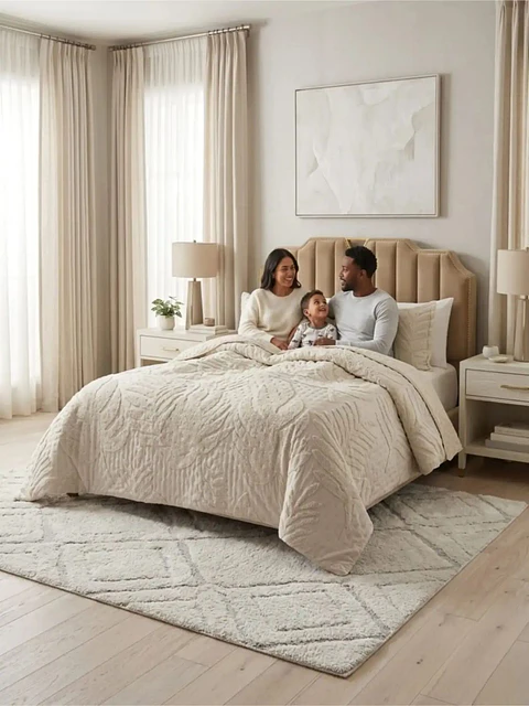 Quilt De Verano Tufting Liviano Diseño Geométrico King / Super king S3