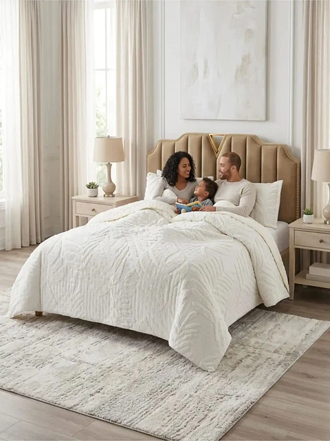 Quilt De Verano Tufting Liviano Diseño Geométrico King / Super king S5