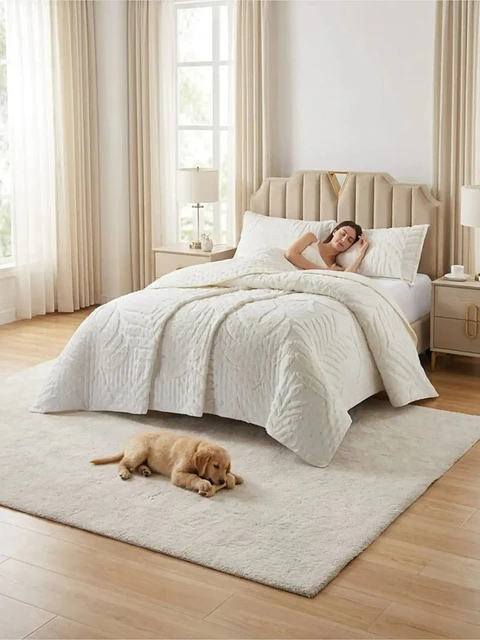 Quilt De Verano Tufting Liviano Diseño Geométrico King / Super king S5