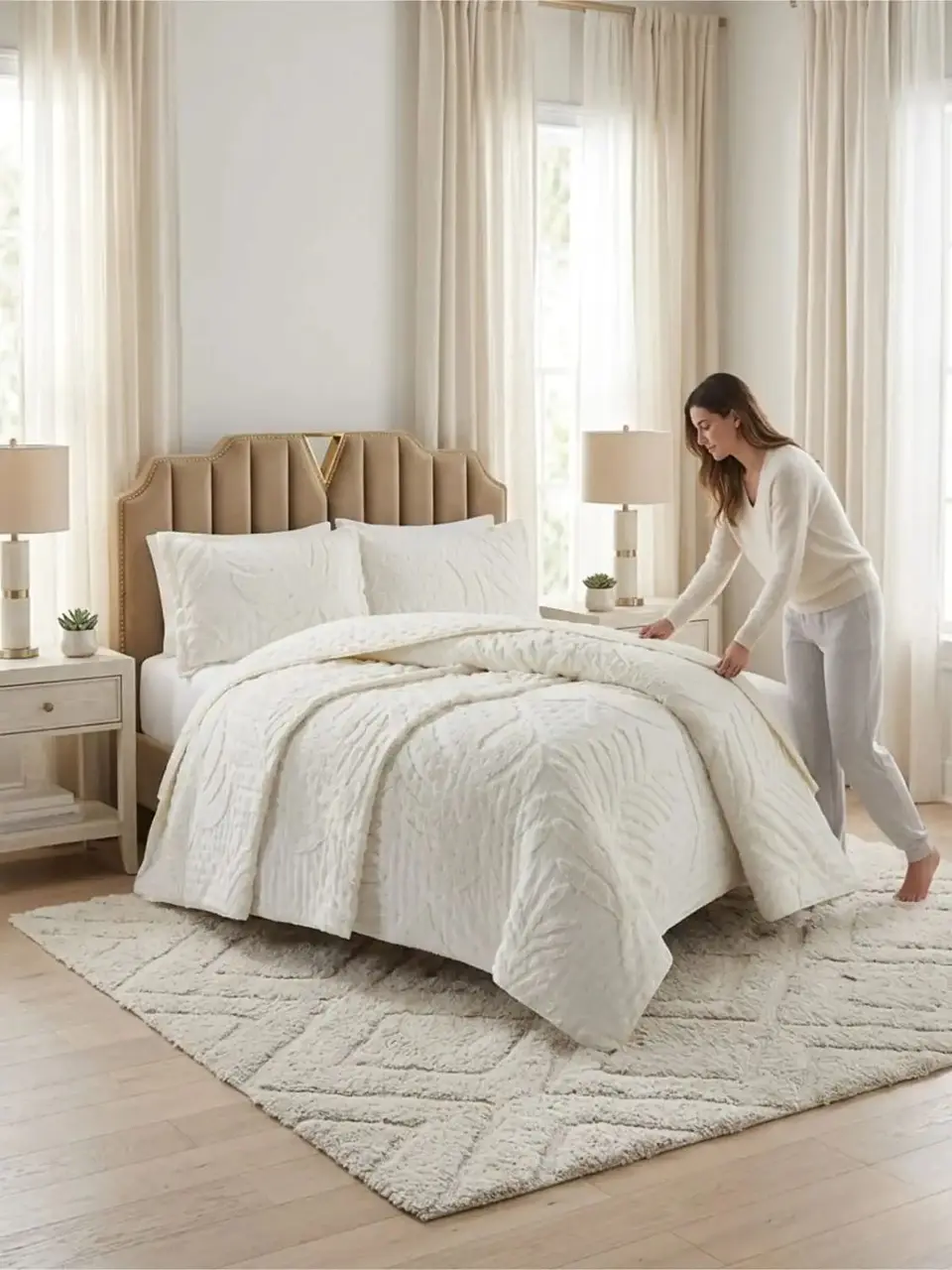 Quilt De Verano Tufting Liviano Diseño Geométrico King / Super king S5 7