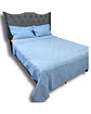 CUBRECAMA QUILT DE LUJO VERANO DELGADO 2 PLAZAS CELESTE - Miniatura 3