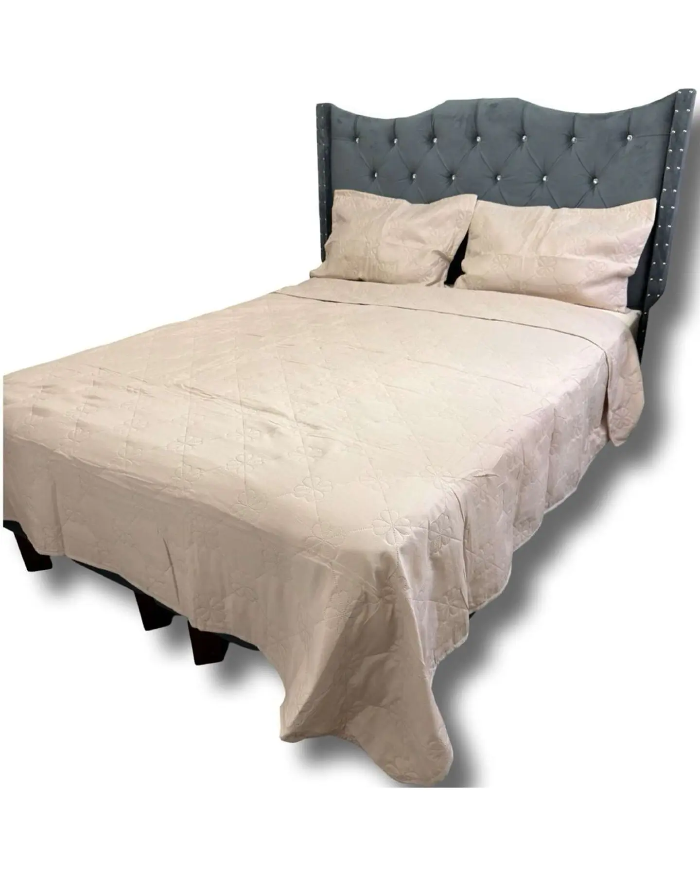 CUBRECAMA QUILT DE LUJO VERANO DELGADO KING BEIGE 2