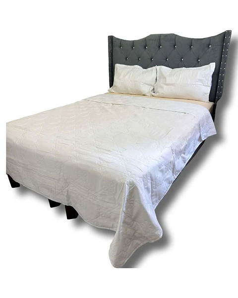CUBRECAMA QUILT DE LUJO VERANO DELGADO KING BLANCO