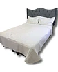 CUBRECAMA QUILT DE LUJO VERANO PLAZA Y MEDIA BLANCO - Miniatura 2