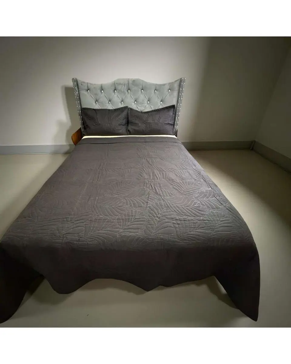 CUBRECAMA QUILT DE LUJO VERANO PLAZA Y MEDIA NEGRO 4