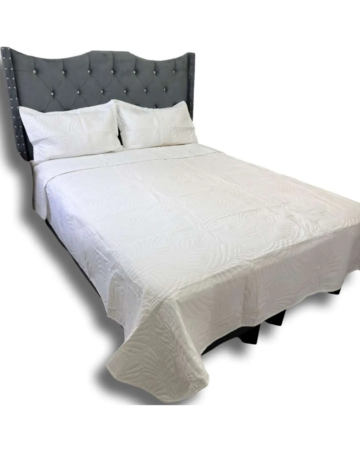 CUBRECAMA QUILT DE LUJO VERANO 2 PLAZA BLANCO 3