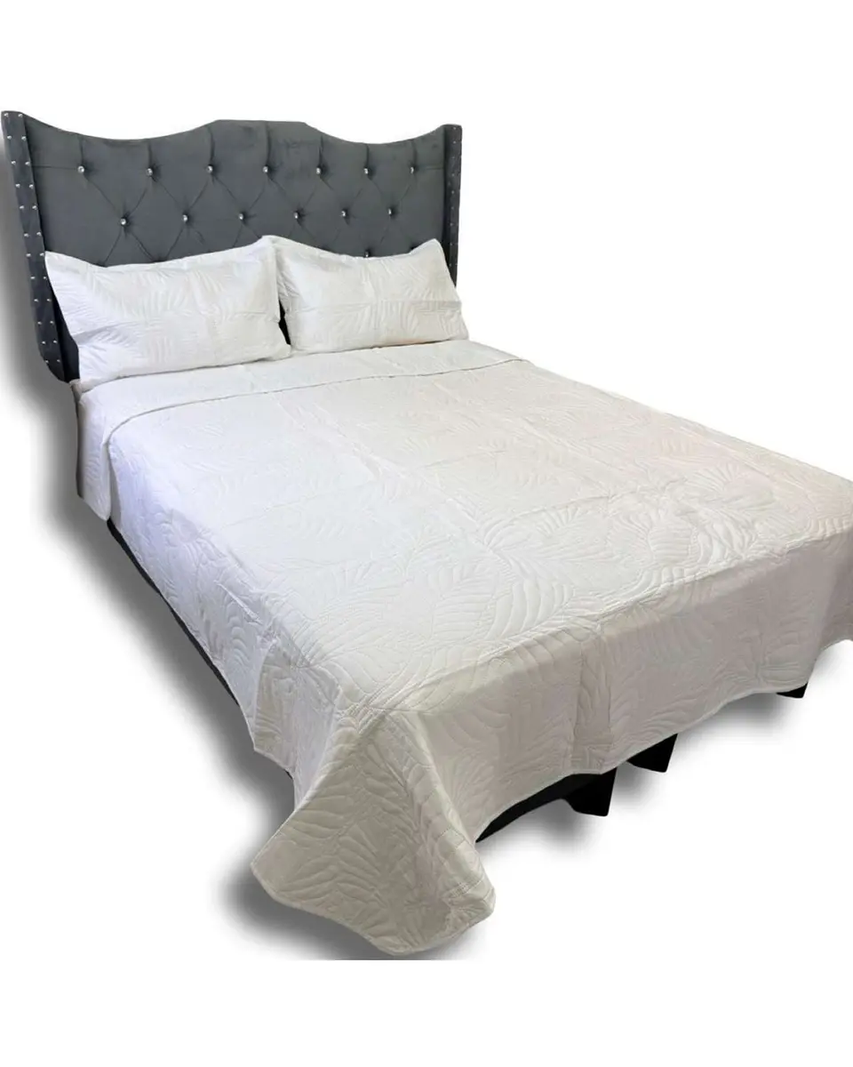 CUBRECAMA QUILT DE LUJO VERANO 2 PLAZA BLANCO 3