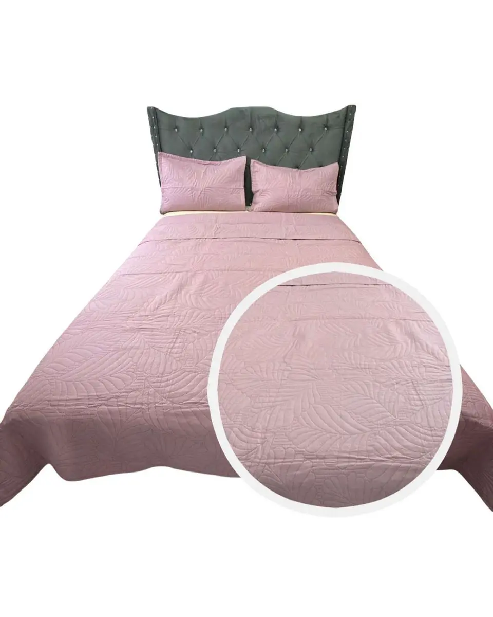 CUBRECAMA QUILT DE LUJO VERANO 2 PLAZA ROSA 1