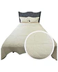 CUBRECAMA QUILT DE LUJO VERANO 2 PLAZA BEIGE - Miniatura 1