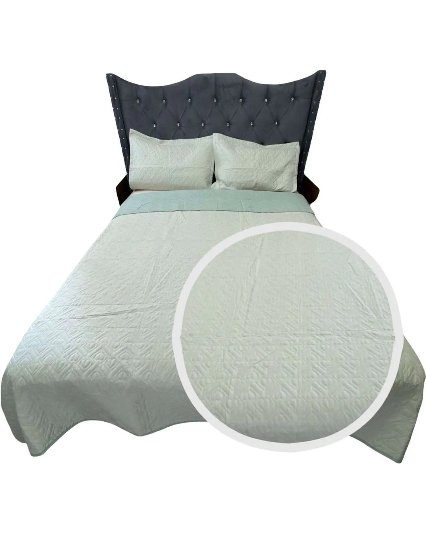 CUBRECAMA QUILT DE LUJO VERANO DELGADO PLAZA Y MEDIA VERDE MENTA 1