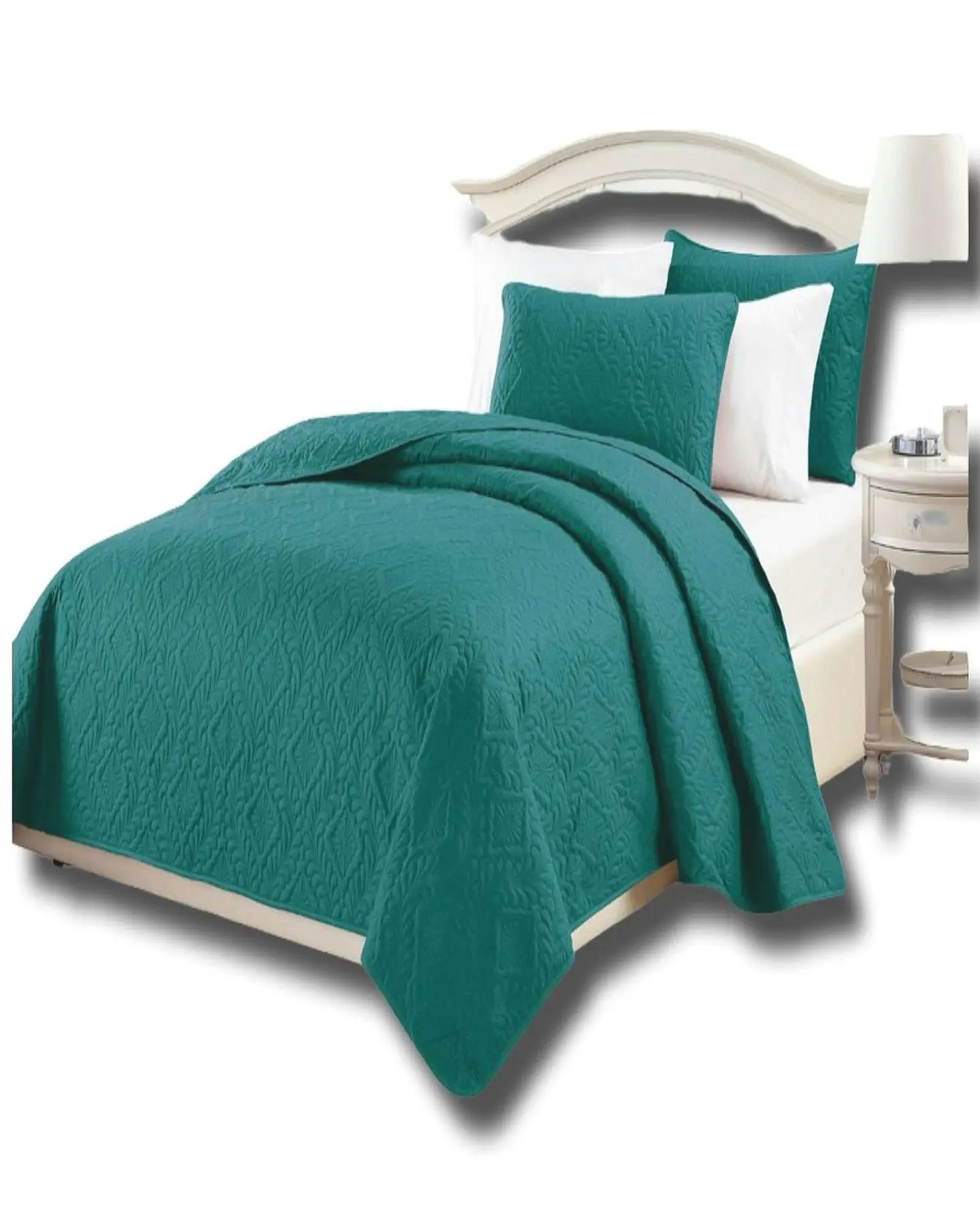 CUBRECAMA ELEGANTE  QUILT VERANO 2 PLAZA TURQUESA 2