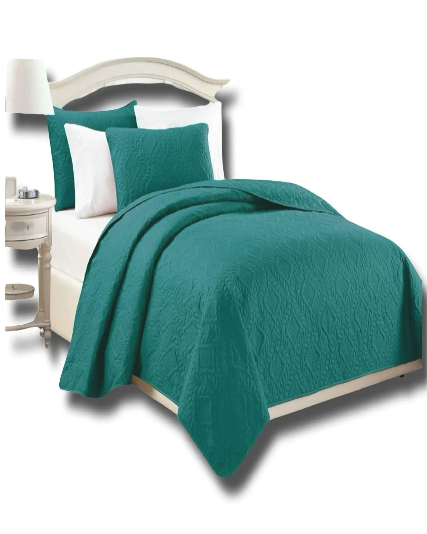 CUBRECAMA ELEGANTE  QUILT VERANO 2 PLAZA TURQUESA 4