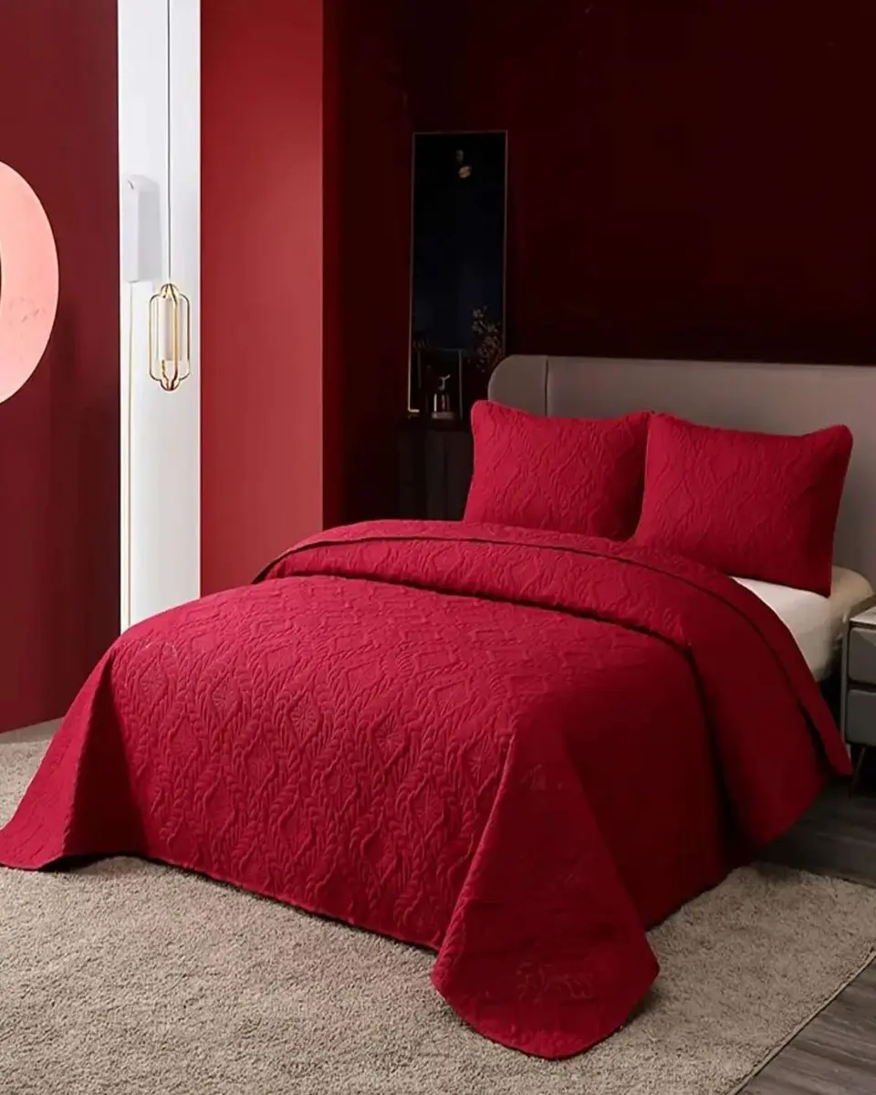 CUBRECAMA ELEGANTE  QUILT VERANO KING - SUPER KING 250 CM X 270 CM BURDEO 4