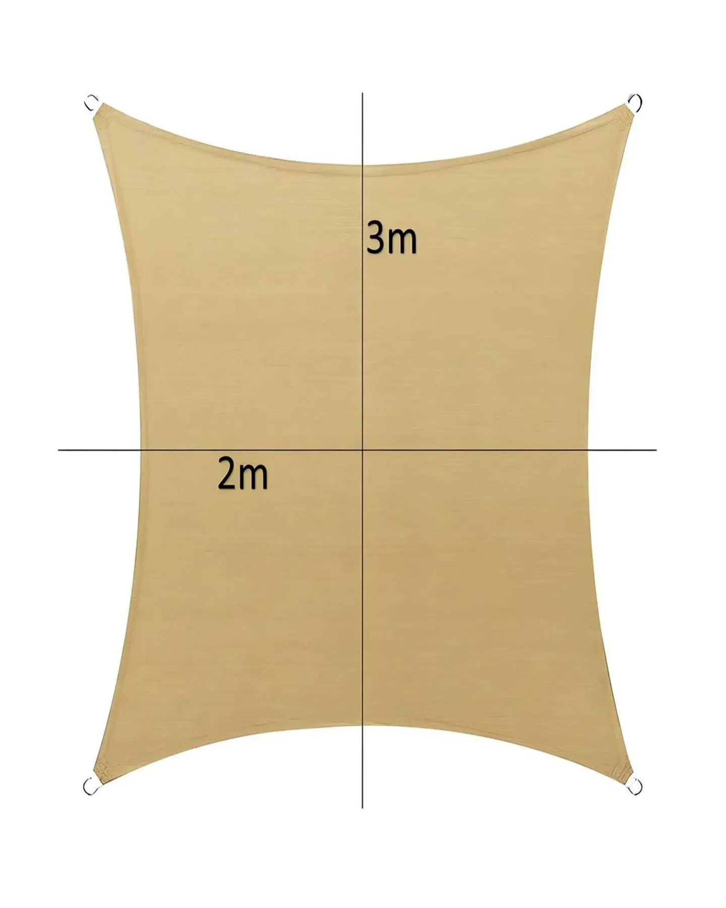 Toldo de Lona 2X3  Rectangular Vela para Sombra Parasol Permeable 4