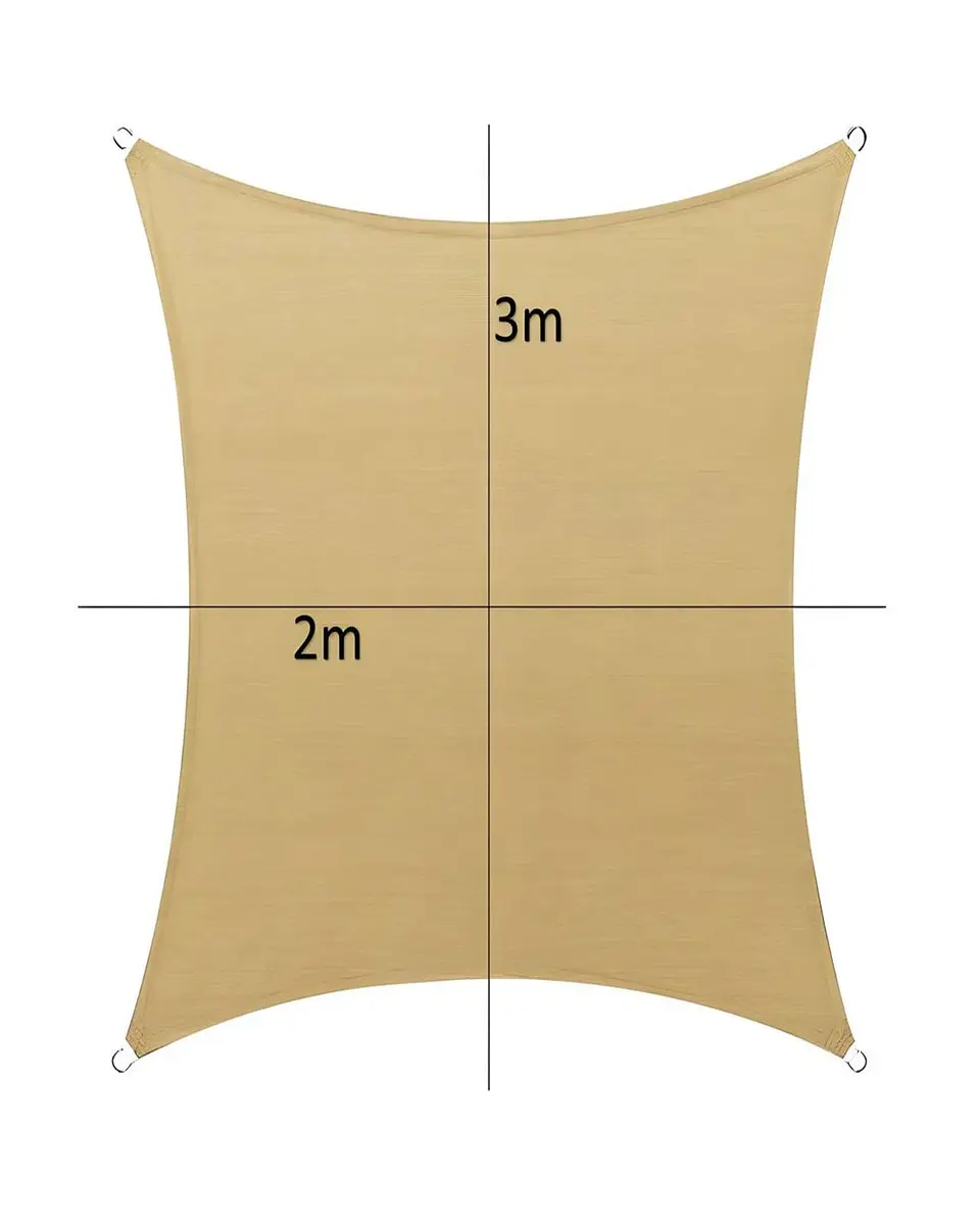 Toldo de Lona 2X3  Rectangular Vela para Sombra Parasol Permeable 4