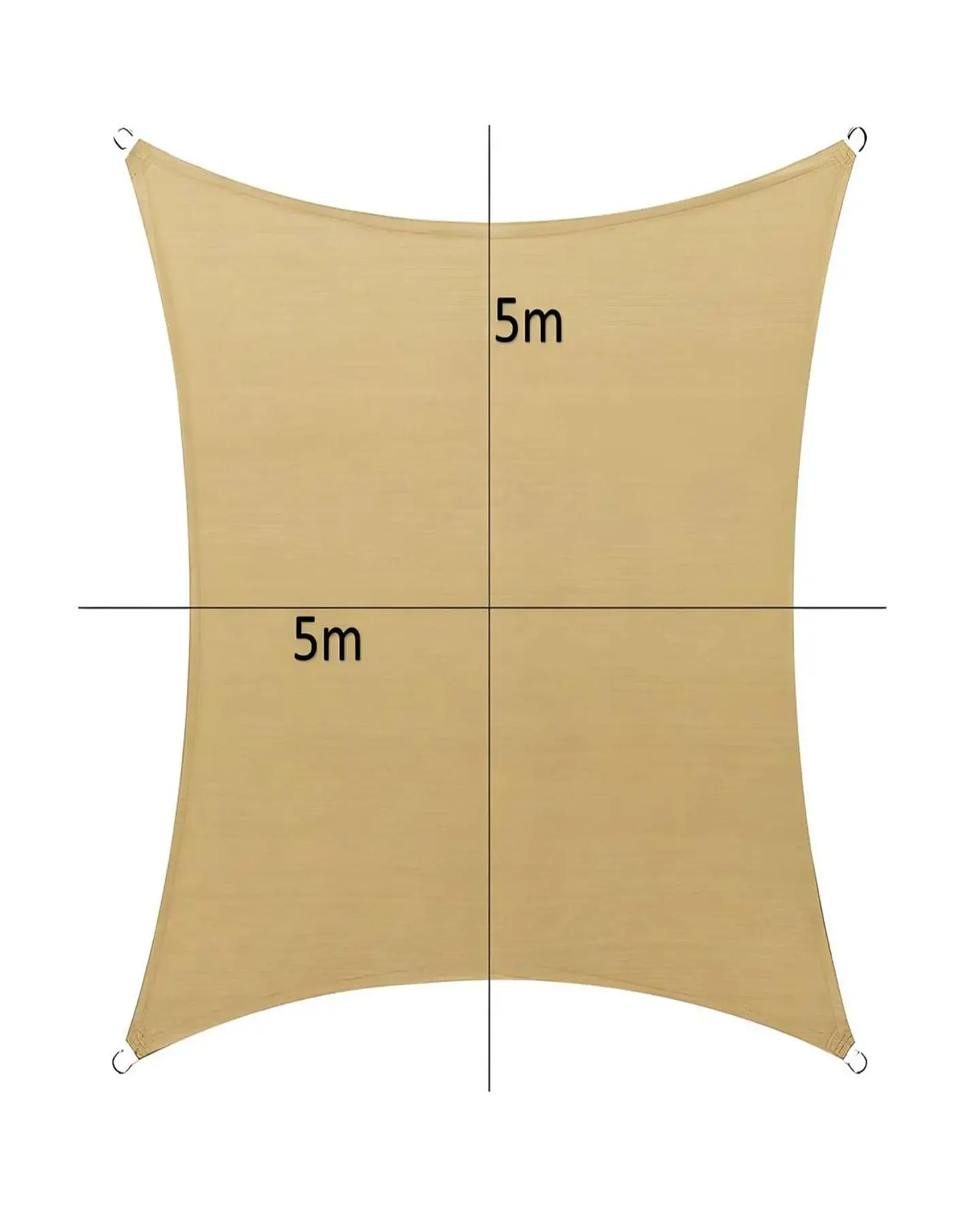 Toldo de Lona 5x5  Cuadrada Vela para Sombra Parasol Permeable 4