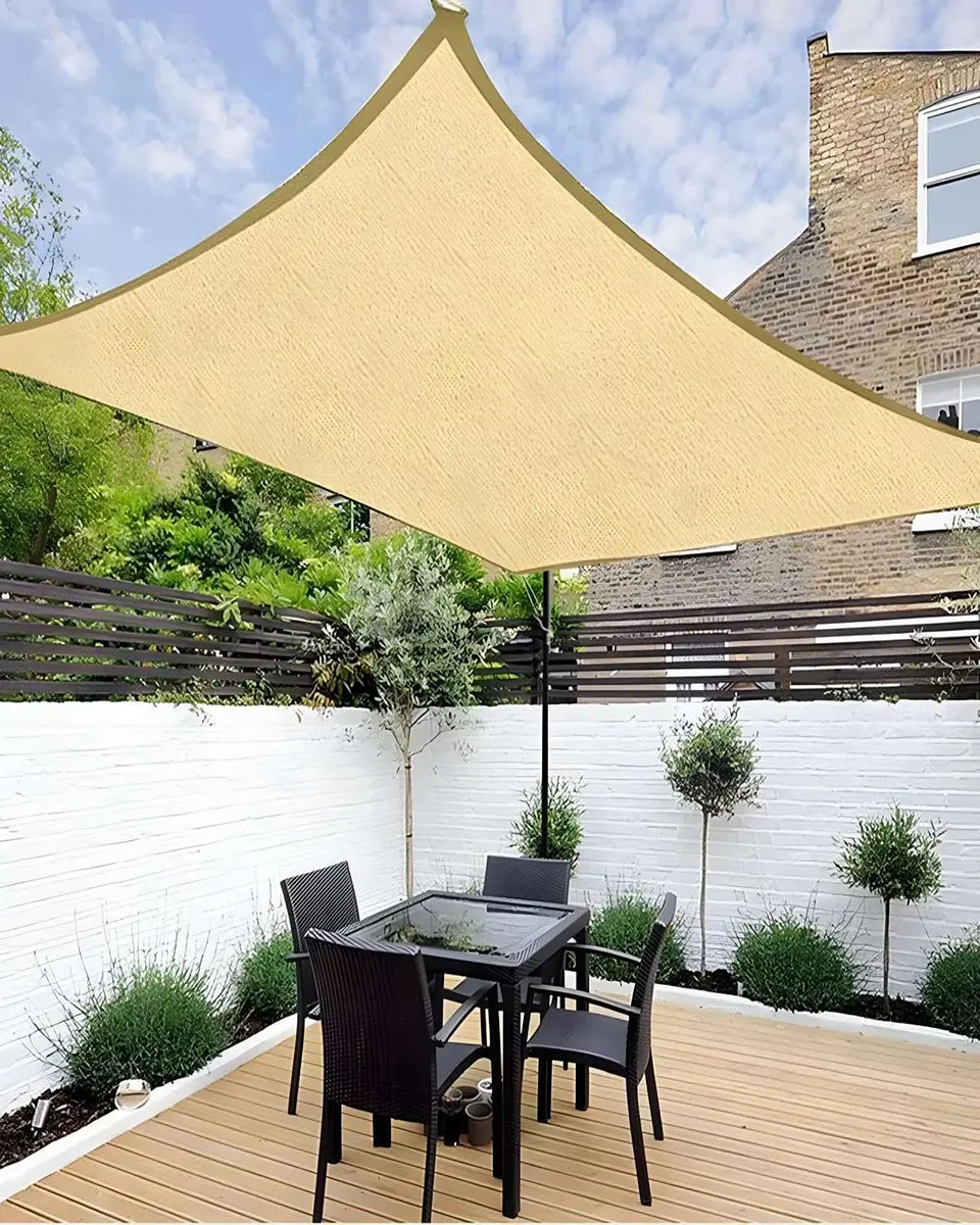 Toldo de Lona 5x5  Cuadrada Vela para Sombra Parasol Permeable 6