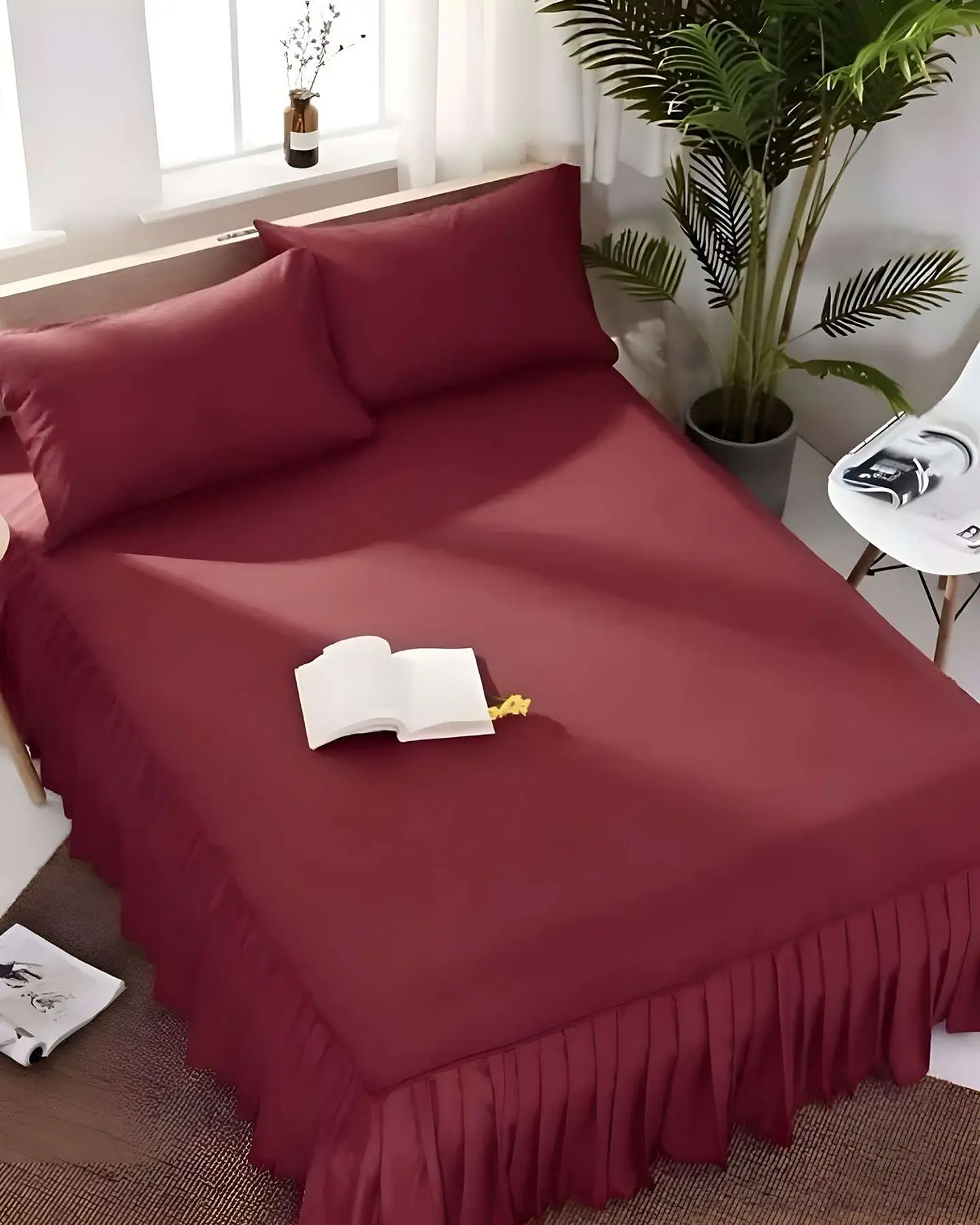 FALDÓN DE CAMA PROTECTOR BASE DE CAMA PLAZA Y MEDIA 105X200 CM 02 4