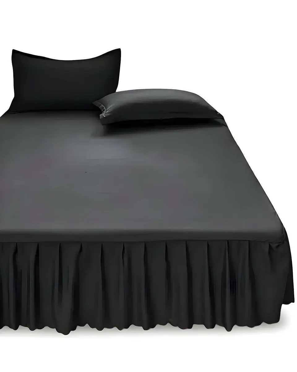 FALDÓN DE CAMA PROTECTOR BASE DE CAMA PLAZA Y MEDIA 105X200 CM 04 2