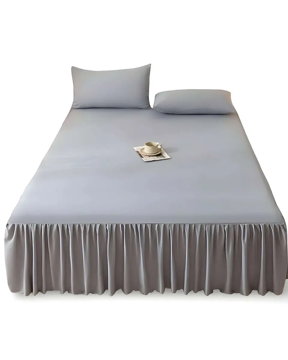FALDÓN DE CAMA PROTECTOR BASE DE CAMA PLAZA Y MEDIA 105X200 CM 06 2
