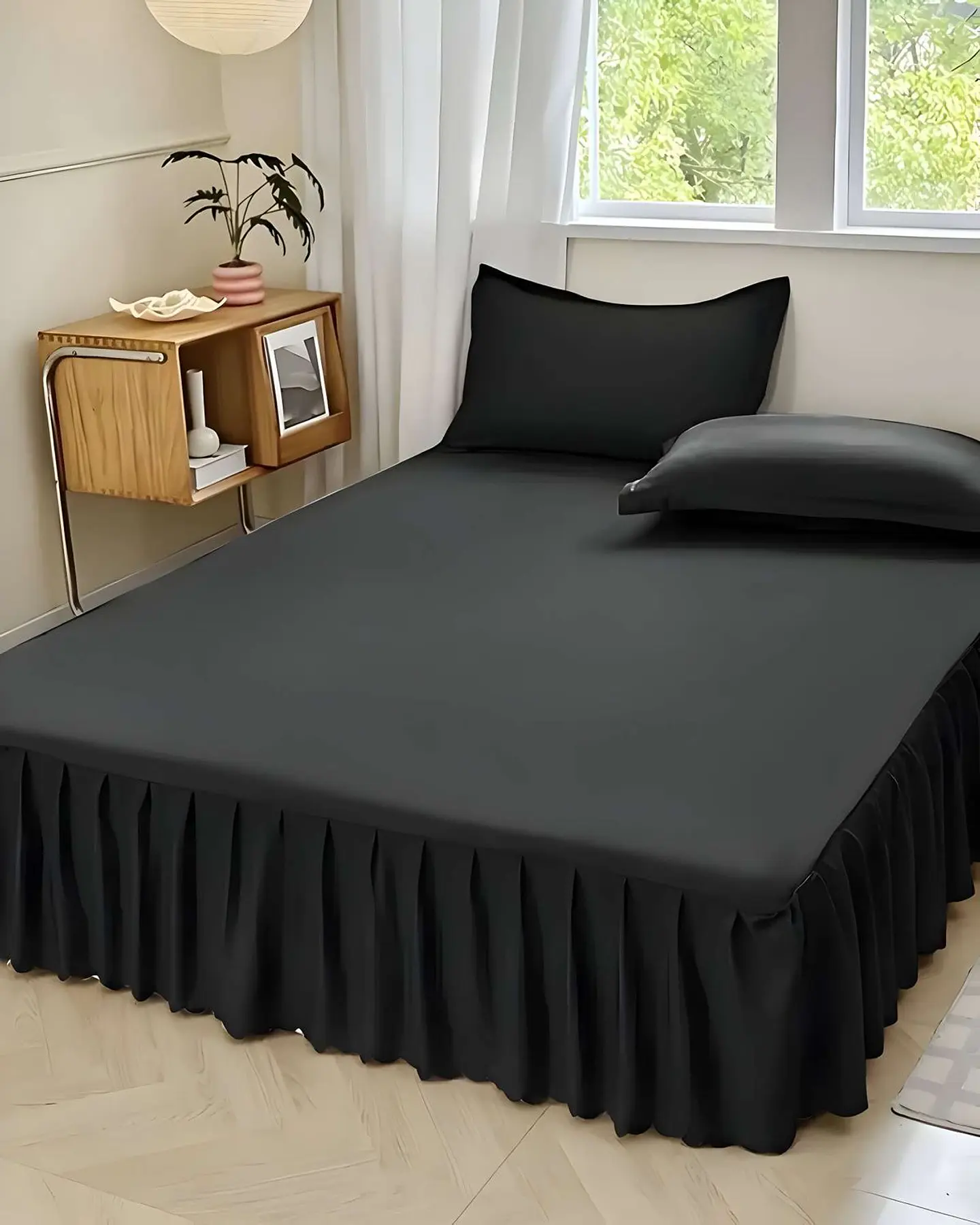 FALDÓN DE CAMA PROTECTOR BASE DE CAMA 2 PLAZAS 150X200 CM 04 4