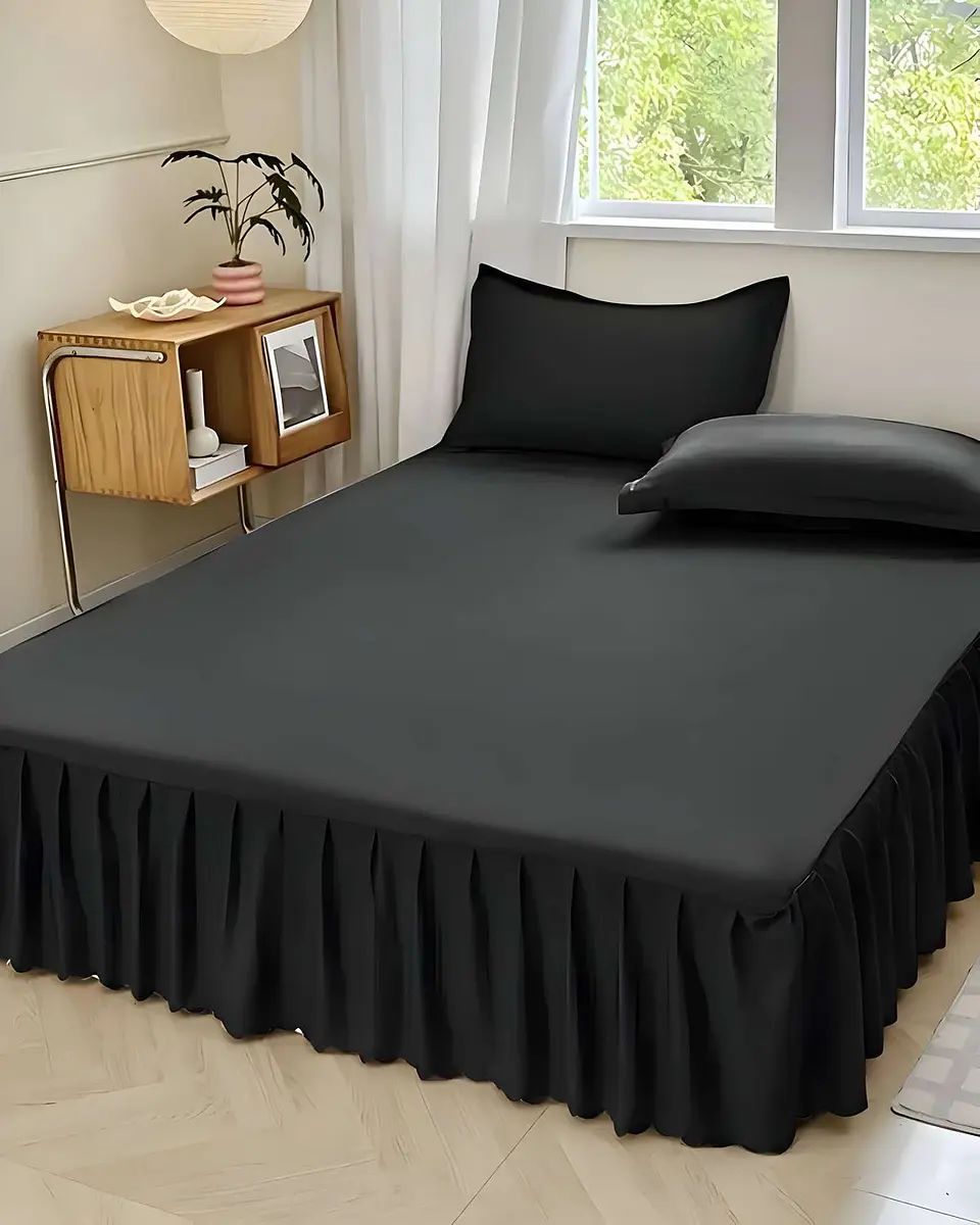 FALDÓN DE CAMA PROTECTOR BASE DE CAMA 2 PLAZAS 150X200 CM 04 4