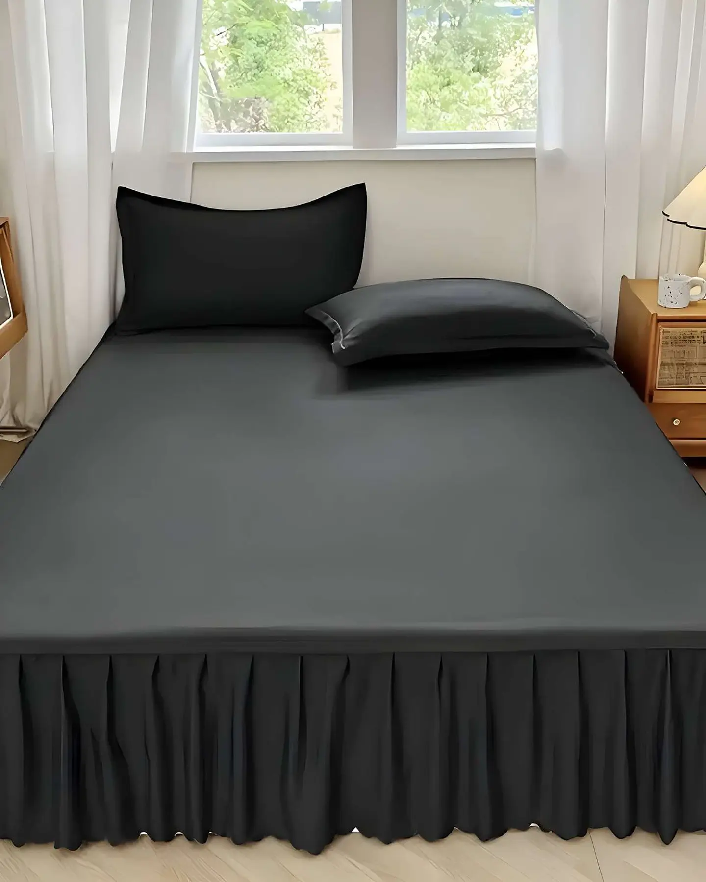 FALDÓN DE CAMA PROTECTOR BASE DE CAMA 2 PLAZAS 150X200 CM 04 5