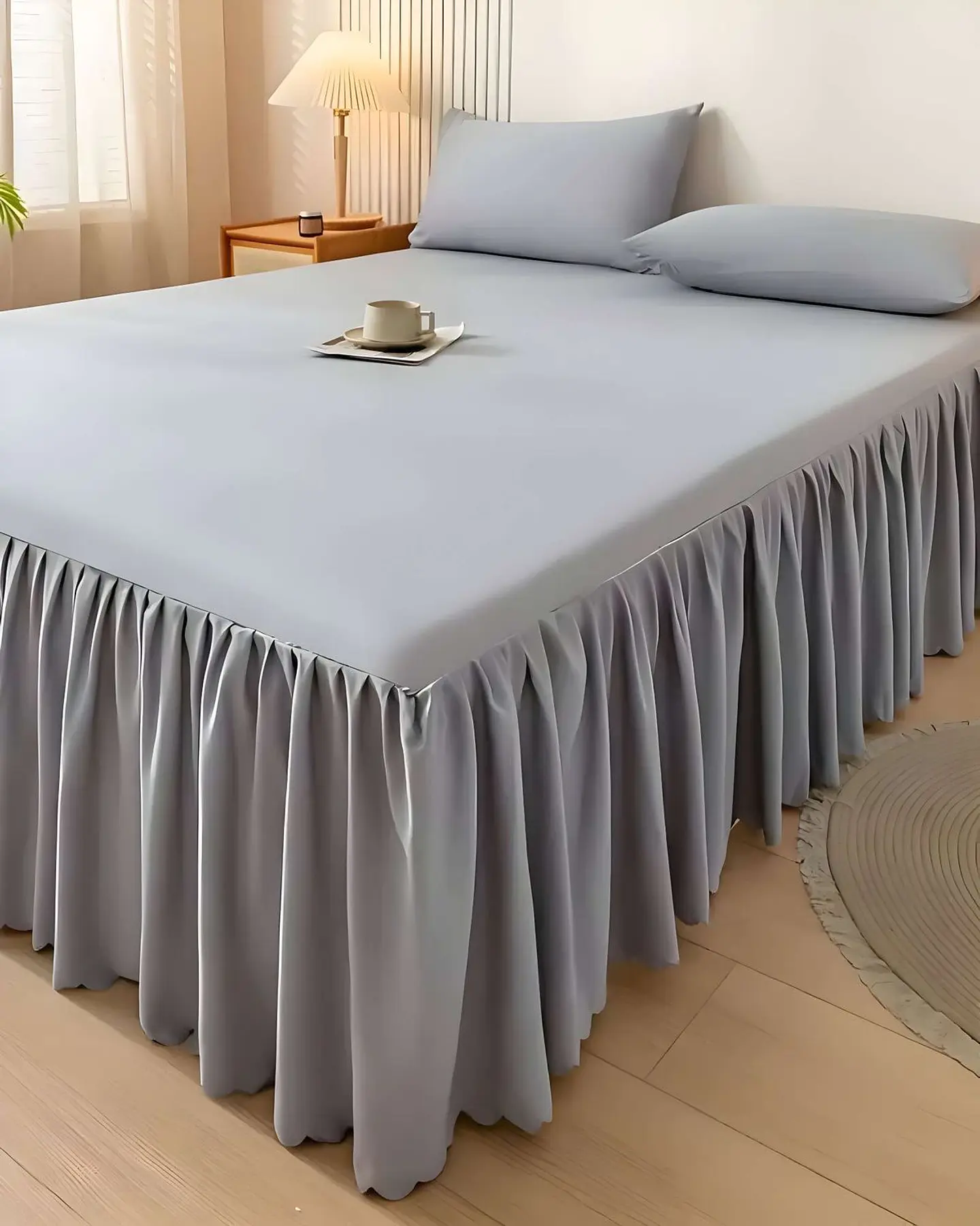 FALDÓN DE CAMA PROTECTOR BASE DE CAMA 2 PLAZAS 150X200 CM 06 3