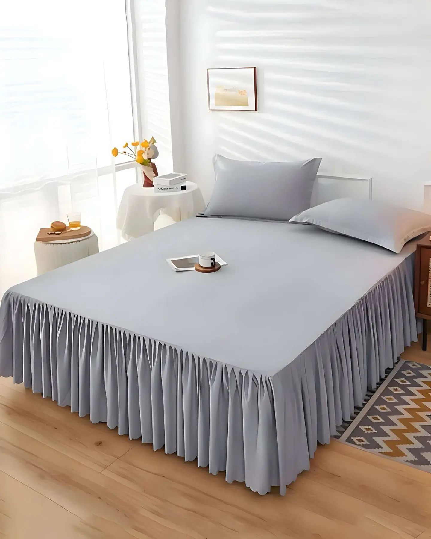 FALDÓN DE CAMA PROTECTOR BASE DE CAMA 2 PLAZAS 150X200 CM 06 4