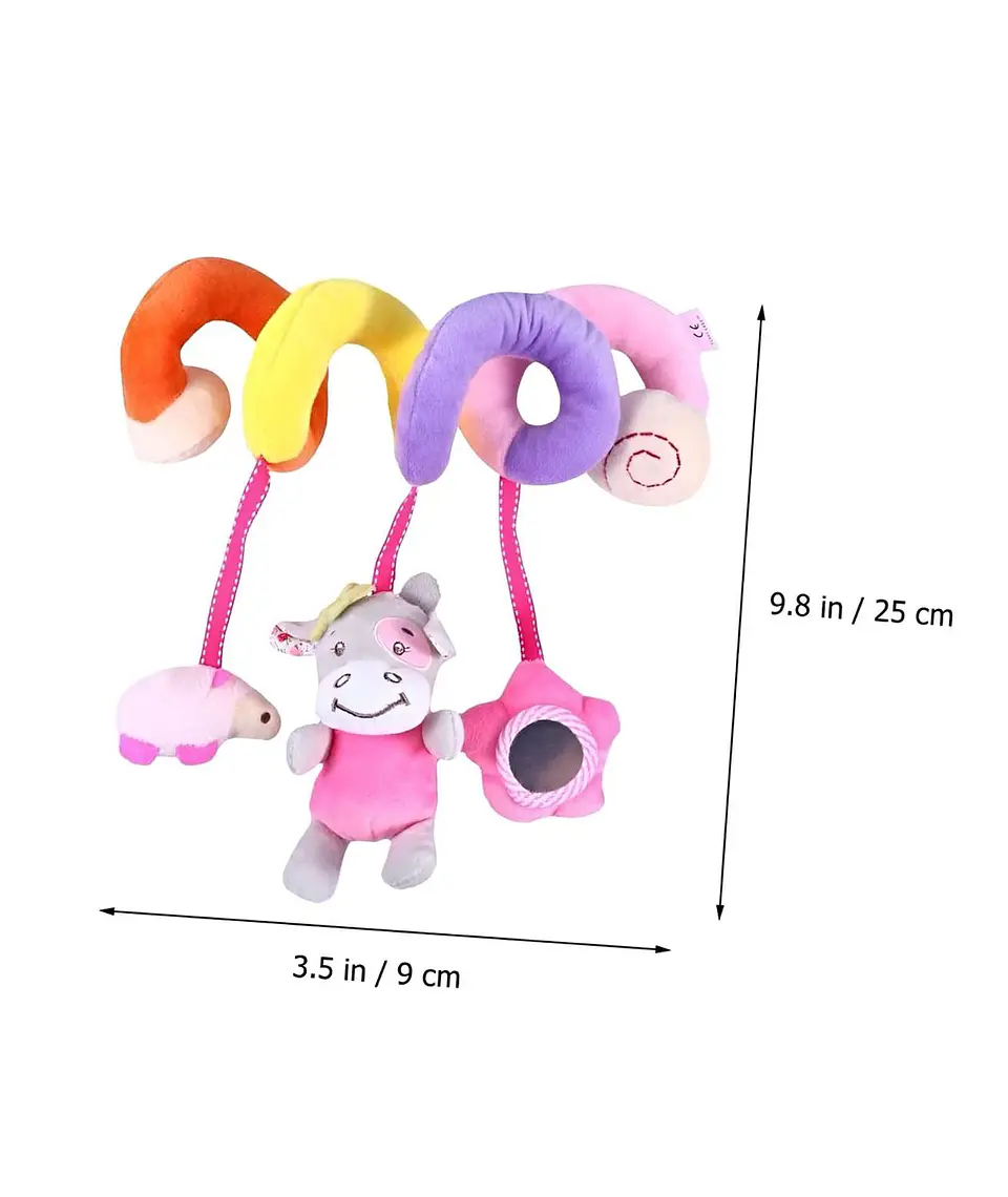 Sonajero bebé espiral colgante para cochecito diseño vaca 3