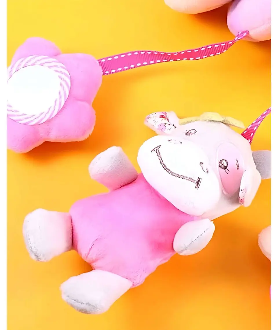 Sonajero bebé espiral colgante para cochecito diseño vaca 4