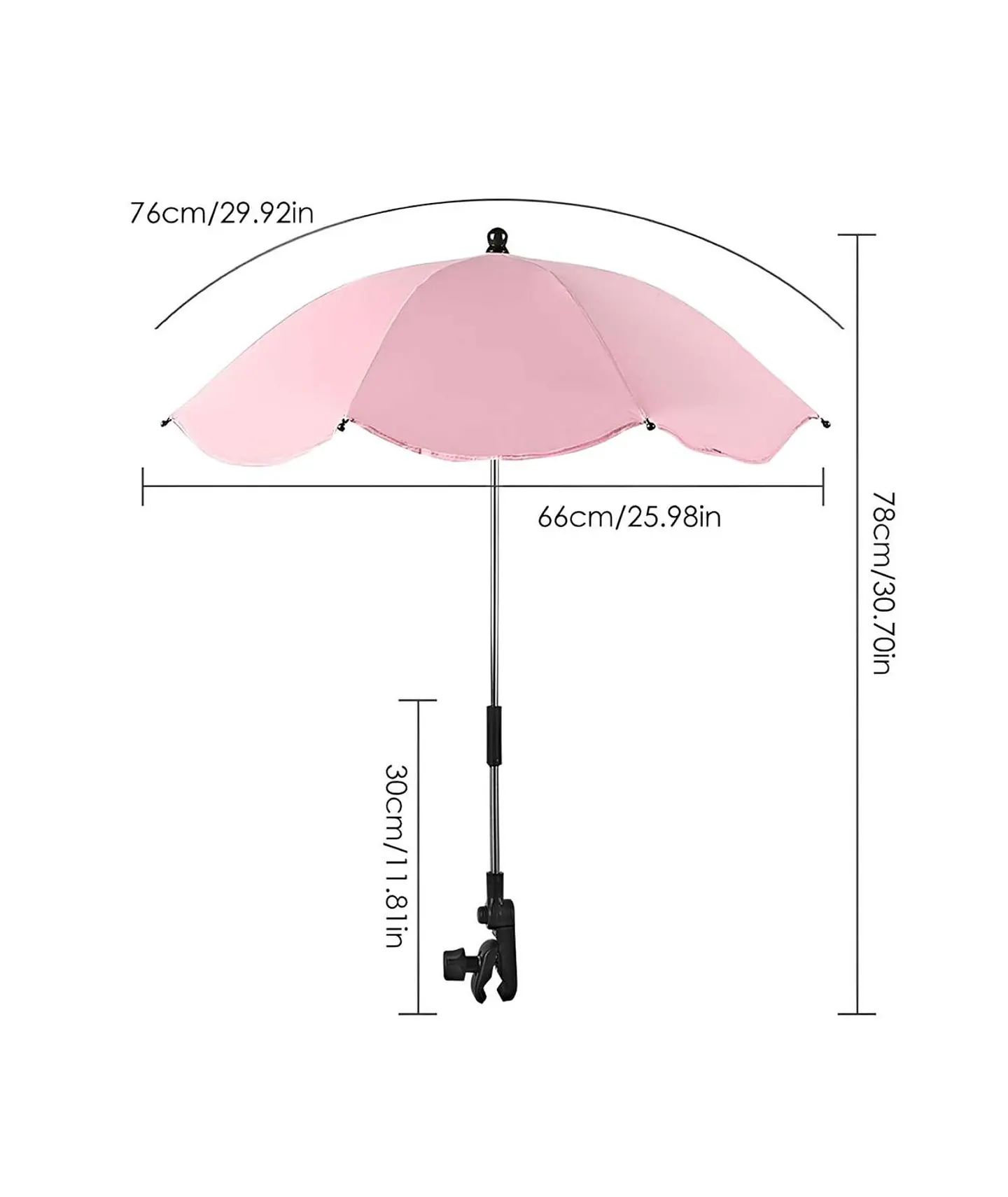 Sombrilla para cochecito de bebé portatil UV ROSA 2
