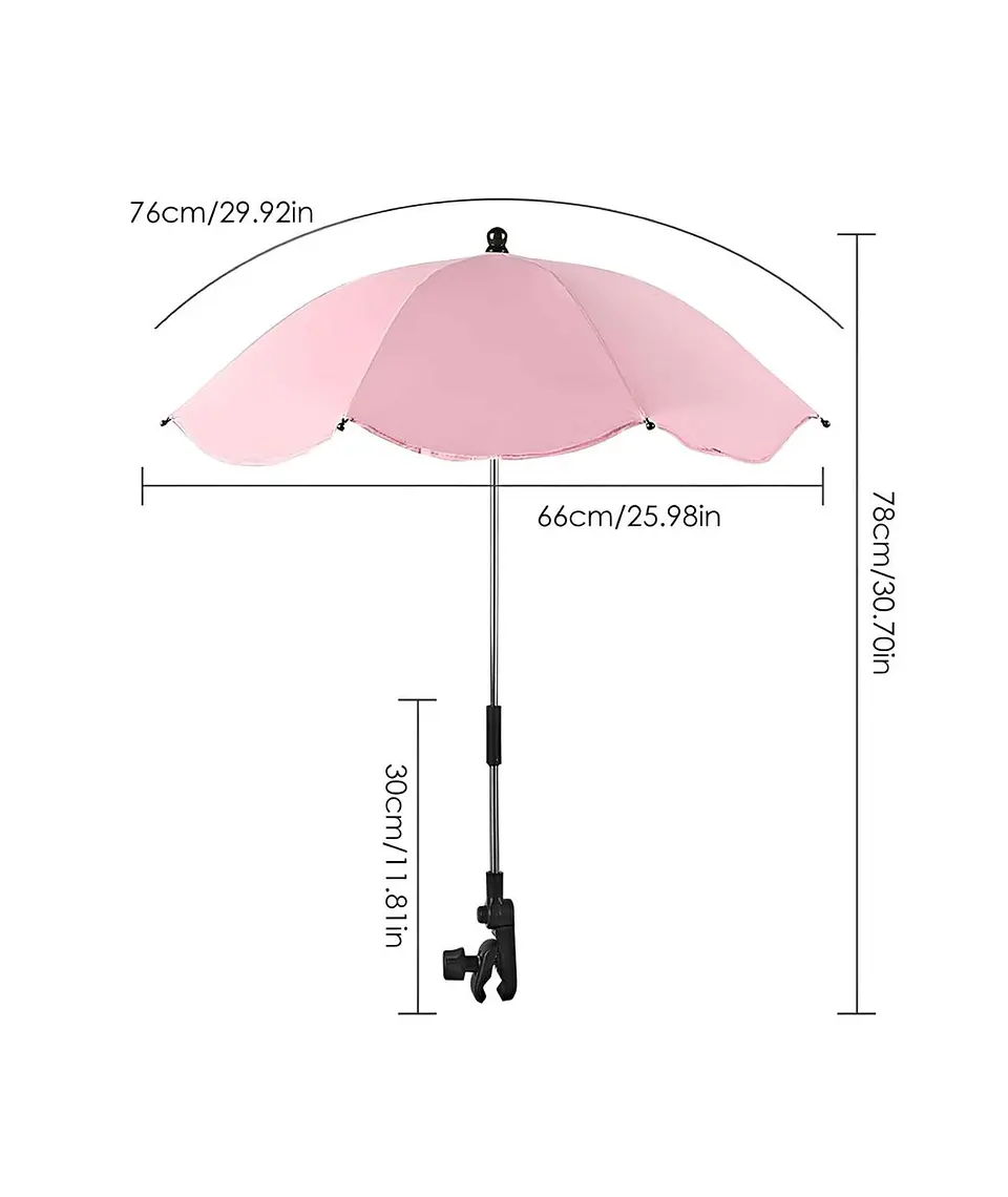 Sombrilla para cochecito de bebé portatil UV ROSA 2