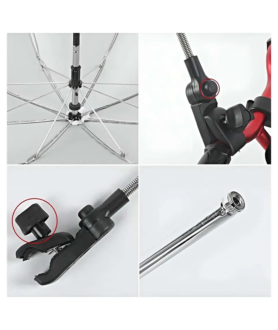 Sombrilla para cochecito de bebé portatil UV ROJO 2