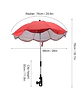 Sombrilla para cochecito de bebé portatil UV ROJO - Miniatura 4