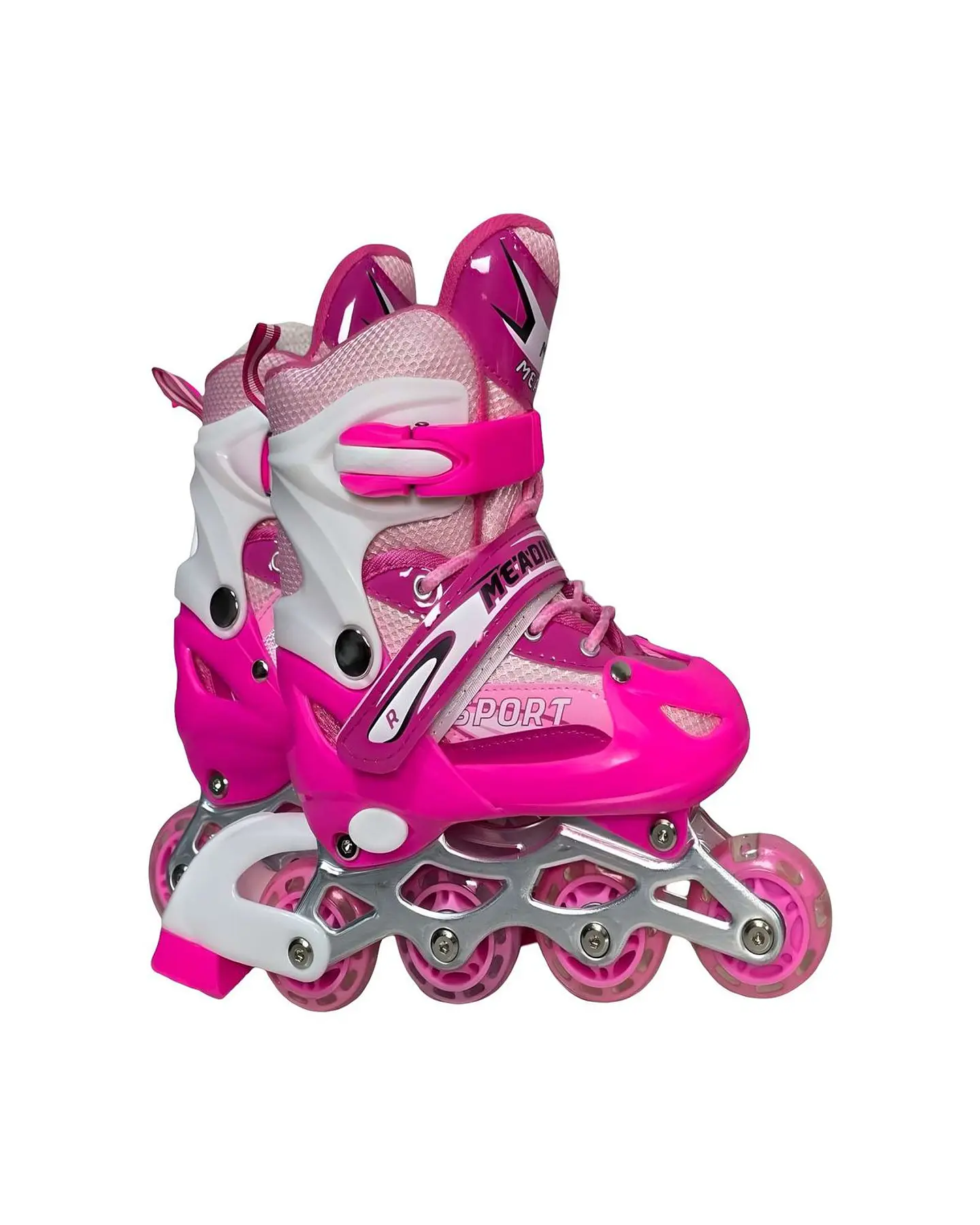 PATIN LINEAL CON LUCES Y KIT TALLA S 31-34 ROSADO 2