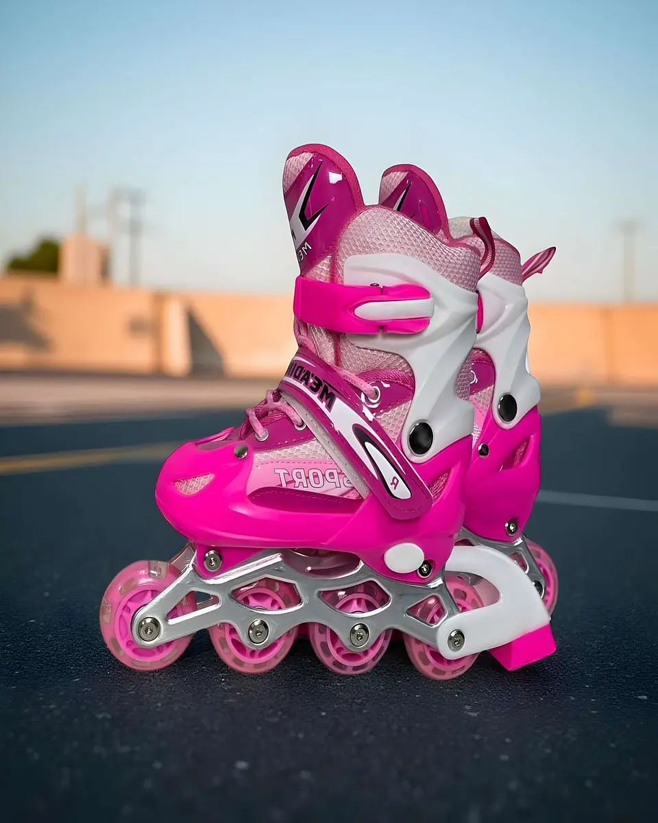 PATIN LINEAL CON LUCES Y KIT TALLA S 31-34 ROSADO 4