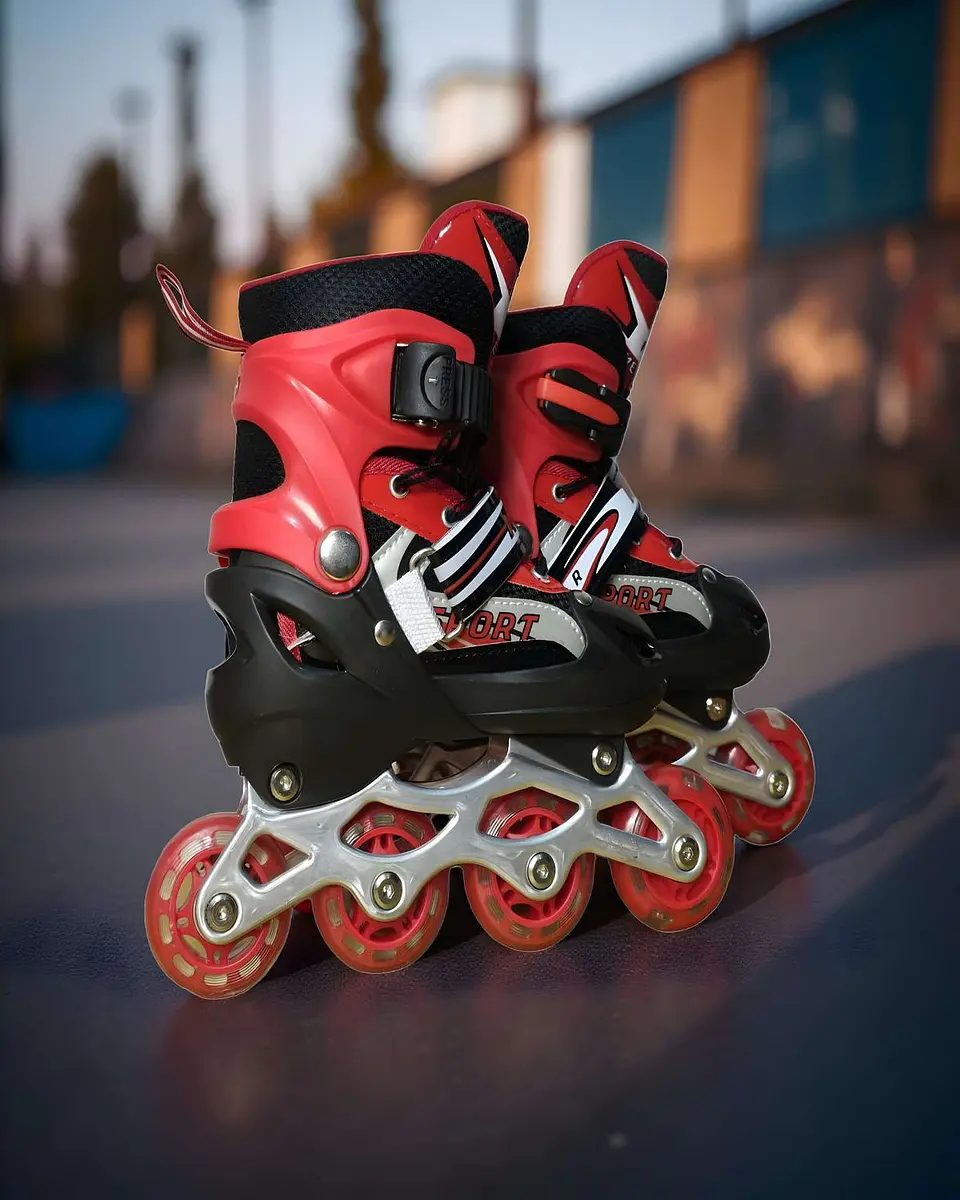 PATIN LINEAL CON LUCES Y KIT TALLA S 31-34 ROJO 3